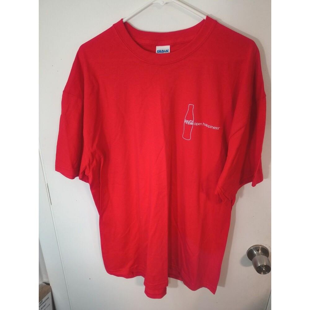 Coca-Cola Open Happiness Bottle T-Shirt Size XL Red Short Sleeve